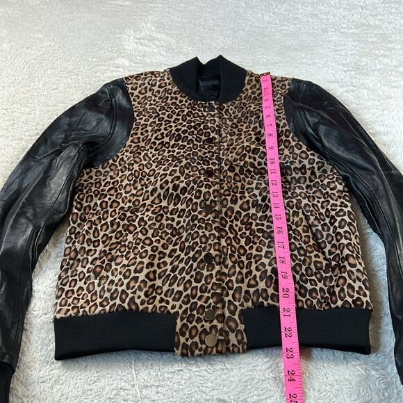 Cathy Christiansen leopard print baseball jacket, size  6 - Picture 4 of 8